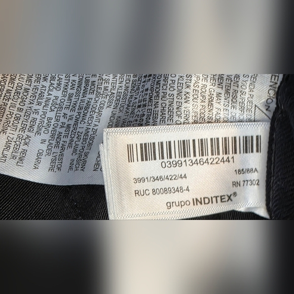 ZARA mens Straight Leg, High Waist, Dark Wash Jeans 34 - Picture 8 of 12